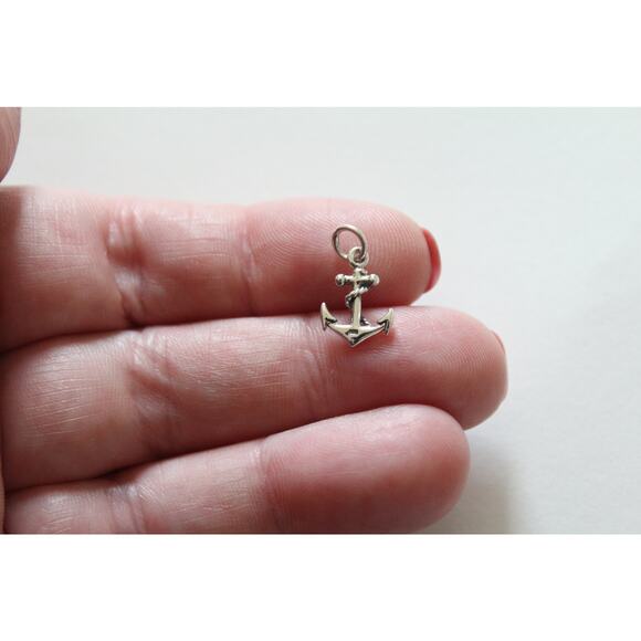 SOLD Sterling Silver Anchor Charm , Anchor Charm, Silver Anchor Charm - Picture 1 of 4